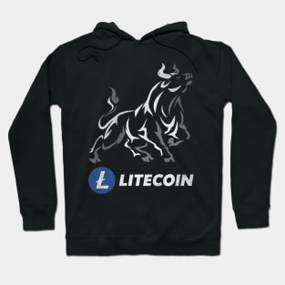 Vintage Bull Market Litecoin Lite Coin LTC To The Moon Crypto Token Cryptocurrency Wallet Birthday Gift For Men Women Kids Hoodie